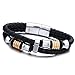Jstyle Stainless Steel Braided Leather Bracelet for Men Rope Magnetic-Clasp 7.5-8.5 Inch