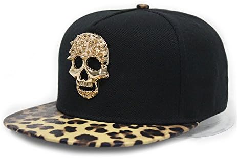 Adjustable Metal Skull Flat Bill Hat 018