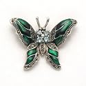 Marcasite with Blue Topaz Butterfly Pin