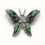 Marcasite with Blue Topaz Butterfly Pin