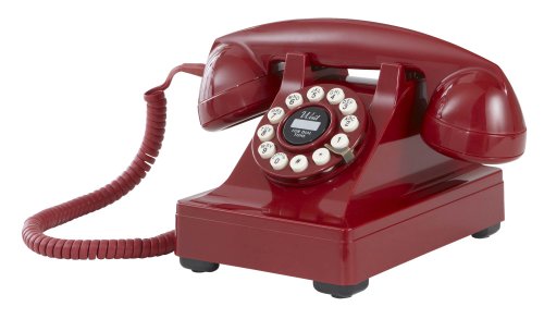 Crosley CR60-RE Kettle Desk Phone with Push Button Technology (Red)