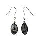 Sterling Silver Multi Black Oval Hand Blown Glass title=