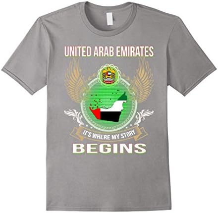 Men's united arab emirates map. Best gift t shirt for UAE. Small Slate