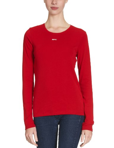 ESPRIT Damen Shirt/ Langarmshirt N29678, Gr. 36 (S), Rot (mission red 619) Preisvergleich