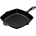 Le Creuset Enameled Cast-Iron 10-1/4-Inch Square Skillet Grill, Black Onyx