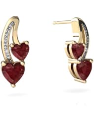 Genuine Ruby 14kt Yellow Gold Earrings