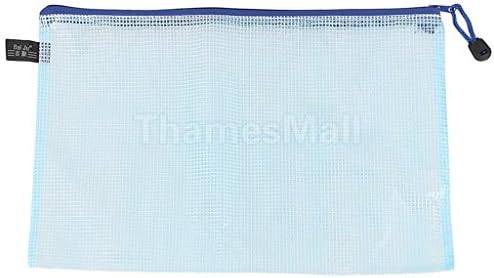 12Pcs A4 Wallet Jewelry Bag Document File Holder Zipper Storage Pouch Blue