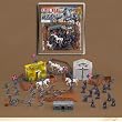 72 Piece Civil War Plastic Army Men Play Set ~ 52mm Union and Confederate Figures, Bridge, Horses, Canon, More!