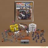 72 Piece Civil War Plastic Army Men Play Set ~ 52mm Union and Confederate Figures, Bridge, Horses, Canon, More!