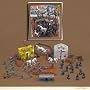 HUGE - 72 Piece Civil War Plastic Army Men Play Set ~ 52mm Union and Confederate Figures, Bridge, Horses, Canon, More!