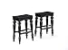 Powell Pennfield Distressed-Black Kitchen-Island Stools (set of 2)