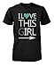 Cute His and Hers Matching Couple T-Shirts - I Love This Guy and Girl