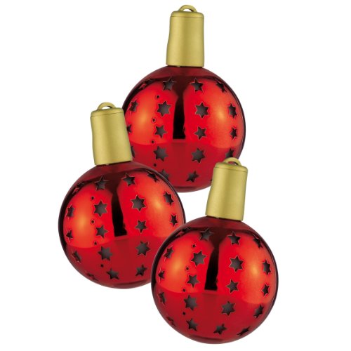 TV Das Original 3298 Kabelloser Lichterglanz Weihnachtskugeln 3-er Set, rot Preisvergleich