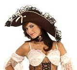 IMAGE OF Adult Womens Fancy Brown Lace Trim Costume Pirate Hat Adult