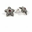 Marcasite with Garnet CZ Earrings, Size: 16mm