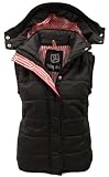 Envy Boutique Ladies Sleeveless Hood Quilted Gilet, Black, Size- 12
