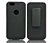 Zuzo Rubberized Ribbed Case With Kick-Stand Belt Clip Holster For iPhone 6 / 6S - Black