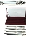 ACORN FRUIT KNIVES SET OF 4 SILVER PLATED ACORN DESIGN FRUIT KNIVES