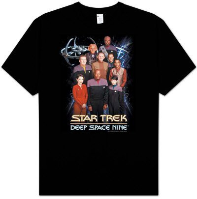 Star Trek Deep Space Nine DS9 CREW Adult Black T-shirt