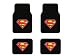 Search : A Set of 4 Universal Fit Front and Rear Logo Plush Carpet Floor Mats - Superman Classic Red and Yellow Shield