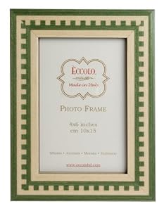 Italian Wooden Picture Frame, Dentile Lime / Cream