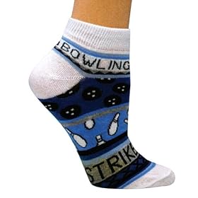 Ladies Bowling Theme Socks Blue by Master by