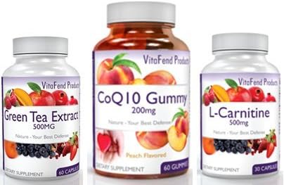 Green Tea, Coenzyme Q 10, Carnitine Metabolic Support Combo Pack.