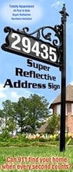 Boardwalk Super Reflective Address Yard Sign - 40 W/44 - 4 Reflective Numbers