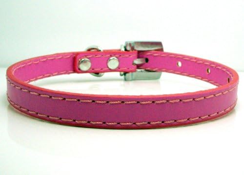 Large Pink Matte Leather with Swarovski Grade Crystal Collar for Cat/dog with Diamante Buckle ***Customize Your Own Pet Name***