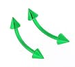 Anodized Green Titanium Eyebrow Spikes - 16g - 11mm x 3mm Spike (Sold as Pair)