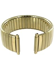 18-22mm Straight End Speidel Twist-O-Flex Shiny Gold Tone Stainless Watch Band 1450/12