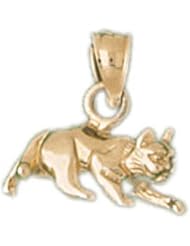 Dazzlers Solid 14 karats Gold Cat Charm Pendant available in three colors from jewelsberry (weights: 2.1 grams only)