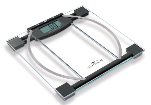 GSI Super Quality Electronic Multi-Function Portable Digital Bathroom Scale With Wide Elegant Tempered Glass Top - Monitor Measures Body Fat, Hydration And Weight - High Precision Accurate Readouts - LCD Display And 10 Personal Profiles Memory Feature, Gorgeous Design