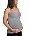 Kindred Bravely Simply Sublime Maternity & Nursing Tank with Built-in Bra (Grey, Large)
