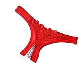 Provocative red thong with Sexy Pearl decoration UK Size (6-12)