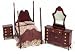 Luxury Doll Furniture -Solid Wood Mahogany Double Bedroom Set - 10pcs set Luxury Doll Furniture -Solid Wood Mahogany Double Bedroom Set - 10pcs set