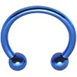 16 Gauge Blue Grade 5 Titanium Horseshoe Circular Barbell
