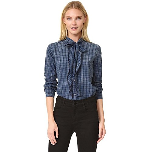 AMO(アモ) レディース シャツ Olivia Tie Neck Blouse Indigo C [並行輸入品]