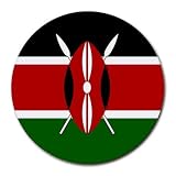 Kenya Flag Round Mouse Pad