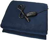 Blue-dual temp 12Volt X-large Heated Polar Fleece Travel Blanket