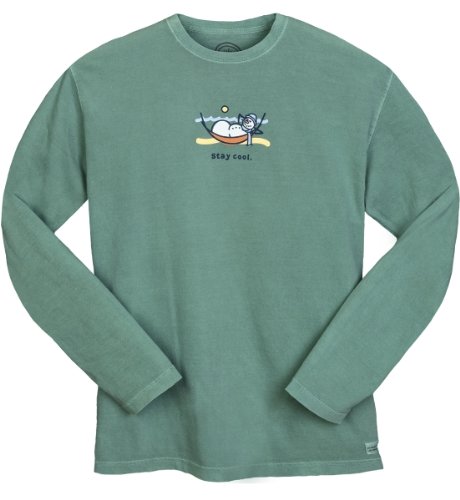 Comfortable Clothes Life is good Womens Crusher Long Sleeve Shirt, Hemlock, Small 41LUnRYAT4L Comfortable Clothes Life is good Womens Crusher Long Sleeve Shirt, Hemlock, Small