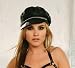Black leather hat with chain detail
