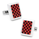 Ravi Ratan Brushed Silver and Red Jasper Onyx JFK Cufflinks (RR-430)
