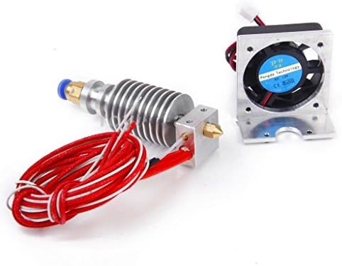 Quicka 2x Printer Head Extruder Nozzle 0.4mm+Cooling Fan for 3.0mm J-head/E3D Printer
