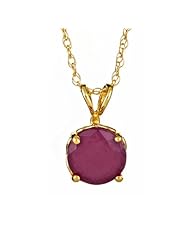 Brilliant Round Solitaire Ruby Pendant 7mm (July Birthstone)