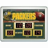 Green Bay Packers Clock - 14''x19'' Scoreboard