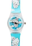 TimerMall OEM - Montre Enfants - Quartz - Plastique - Hello Kitty Cercle cadran bleu Gel??e de bande dessin??e
