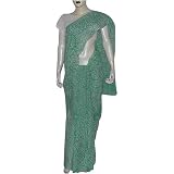 Sari Blouse & Under Skirt in Cotton Fabric Tie Dye Print Green (tdsari071)