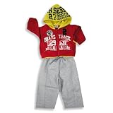 Mish Mish - Newborn/Infant Baby Boys Long Sleeved Pant Set, Red, Grey