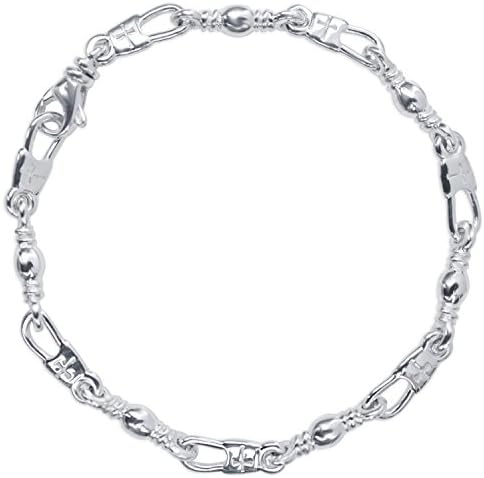 Youth Ladies Sterling Silver Fisher of Men Small Cross or Hook Snap Swivel Link Bracelet (Cross Snap- 7.50")